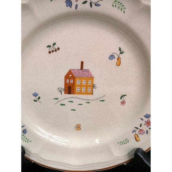 Vintage Newcor Stoneware 6004 Our Country Farmhouse Salad Plate Set of 4 - Picture 3 of 12